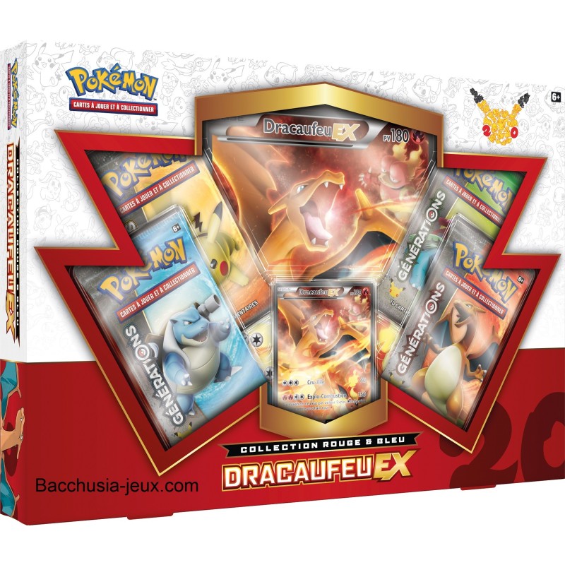 Pokémon Coffret Dracaufeu EX, collection rouge et bleu