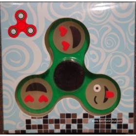 Hand Spinner Smiley / Emoticone Phosphorescent Vert