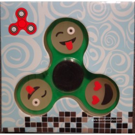 Hand Spinner Smiley / Emoticone Phosphorescent Vert