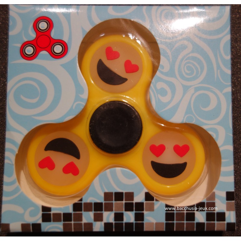 Hand Spinner Smiley / Emoticone Phosphorescent Jaune