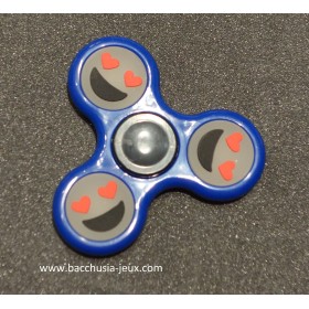 Hand Spinner Smiley / Emoticone Phosphorescent Bleu