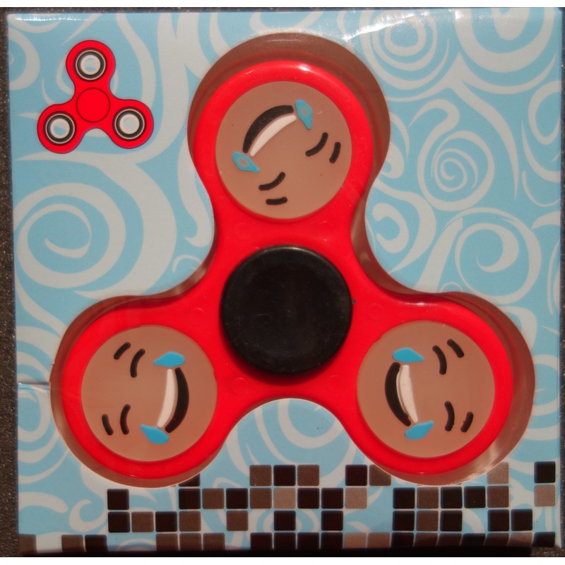 Hand Spinner Smiley / Emoticone Phosphorescent Rouge