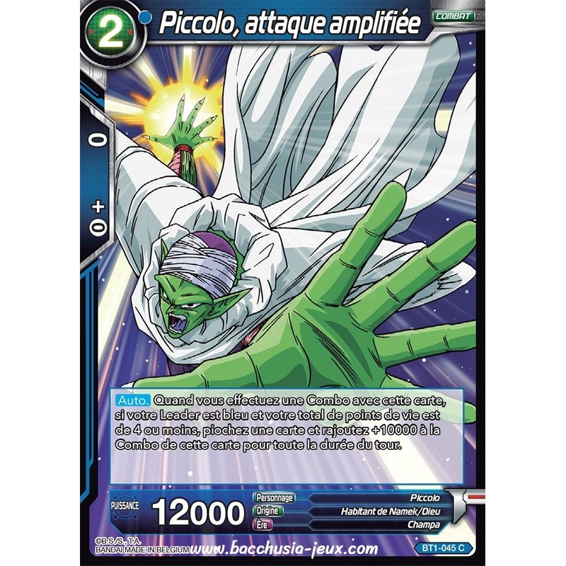 Piccolo, attaque amplifiee BT1-045 C / Dragon Ball Super, Série B01 : Galactic Battle Piccolo, attaque amplifiee BT1-045 C / Dragon Ball Super, Série B01 : Galactic Battle