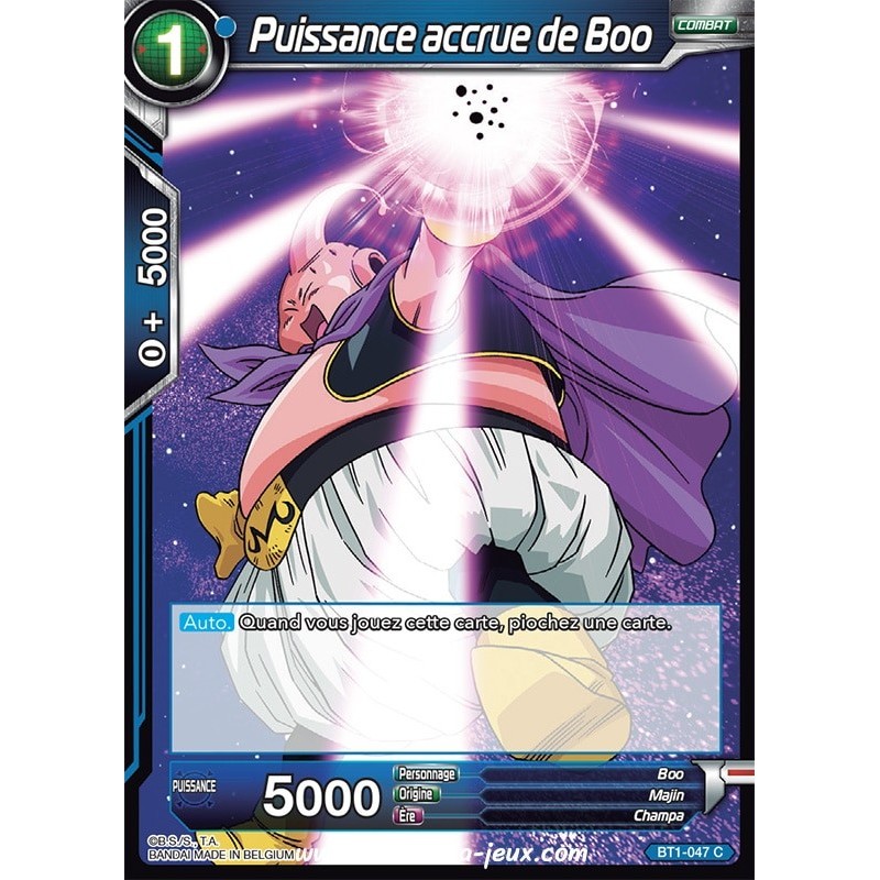 Puissance accrue de Boo BT1-047 C / Dragon Ball Super, Série B01 : Galactic Battle Puissance accrue de Boo BT1-047 C / Dragon Ball Super, Série B01 : Galactic Battle
