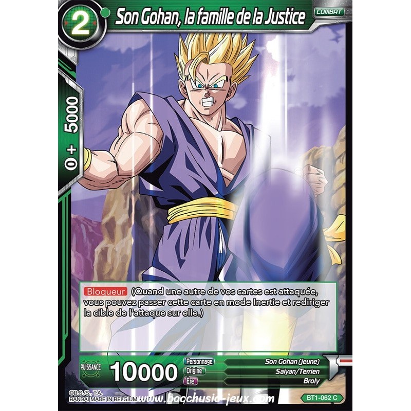 Son Gohan, la famille de la justice BT1-062 C / Dragon Ball Super, Série B01 : Galactic Battle Son Gohan, la famille de la justice BT1-062 C / Dragon Ball Super, Série B01 : Galactic Battle