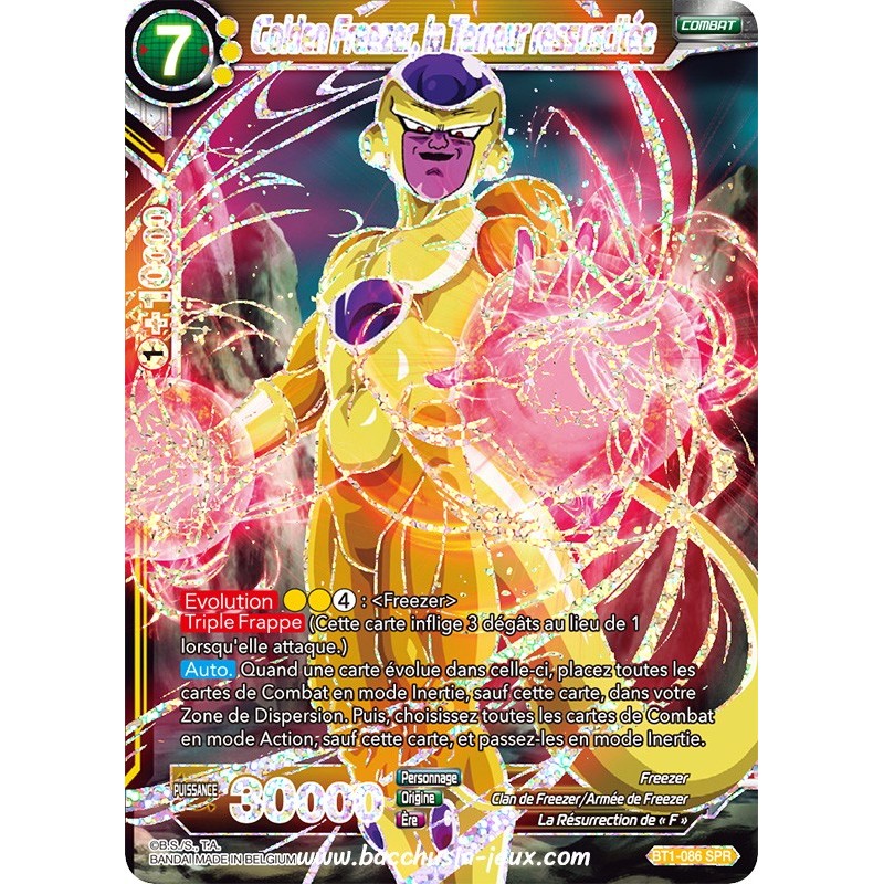 Golden Freezer, la Terreur ressuscitée BT1-086S SPR / Dragon Ball Super, Série B01 : Galactic Battle Golden Freezer, la Terreur ressuscitée BT1-086S SPR / Dragon Ball Super, Série B01 : Galactic Battle