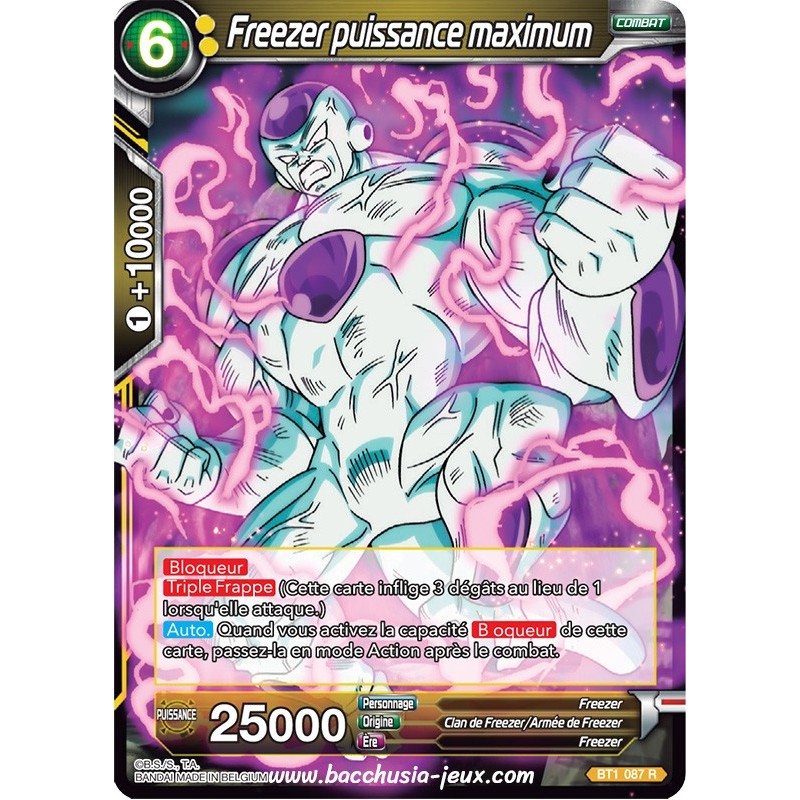 Freezer puissance maximum BT1-087 R / Dragon Ball Super, Série B01 : Galactic Battle Freezer puissance maximum BT1-087 R / Dragon Ball Super, Série B01 : Galactic Battle