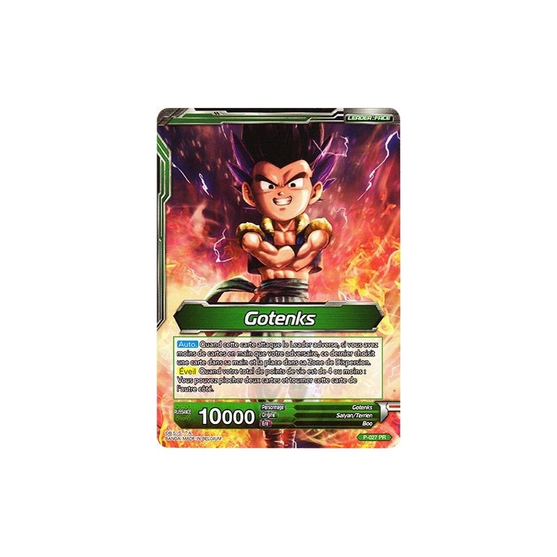 Gotenks // Gotenks Super Saiyan, frappe du prodige P-27 PR / Dragon Ball Super, Série B01 : Galactic Battle Gotenks // Gotenks Super Saiyan, frappe du prodige P-27 PR / Dragon Ball Super, Série B01 : Galactic Battle