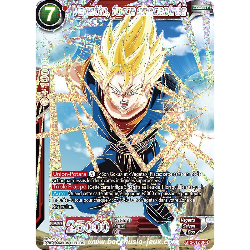 Vegetto, force concentree SPR BT2_012 SPR / Dragon Ball Super, Série B02 : Union Force Vegetto, force concentree SPR BT2_012 SPR / Dragon Ball Super, Série B02 : Union Force