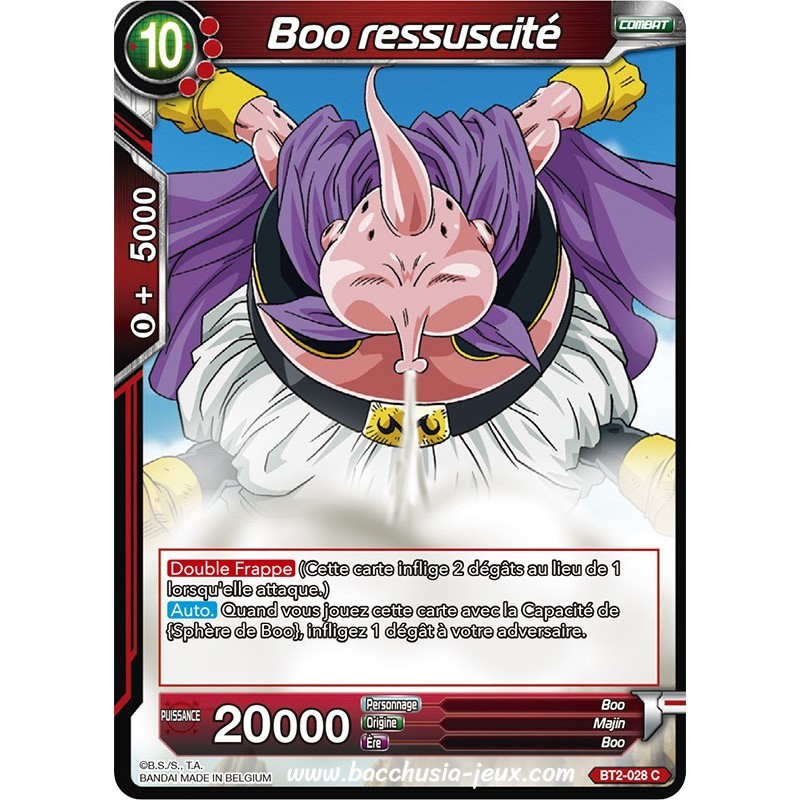 Boo, ressuscite BT2_028 C / Dragon Ball Super, Série B02 : Union Force Boo, ressuscite BT2_028 C / Dragon Ball Super, Série B02 : Union Force