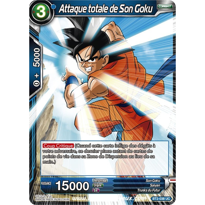 Attaque totale de Son Goku BT2_038 UC / Dragon Ball Super, Série B02 : Union Force Attaque totale de Son Goku BT2_038 UC / Dragon Ball Super, Série B02 : Union Force