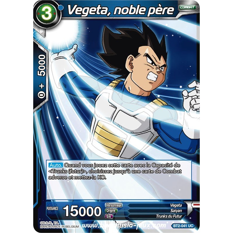 Vegeta, noble pere BT2_041 UC / Dragon Ball Super, Série B02 : Union Force Vegeta, noble pere BT2_041 UC / Dragon Ball Super, Série B02 : Union Force
