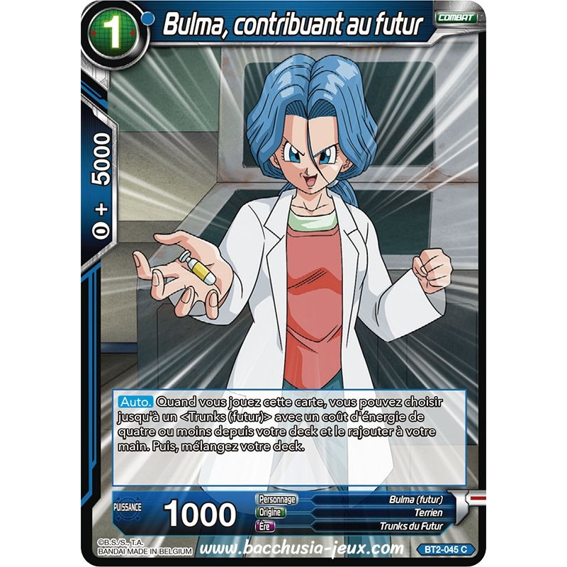 Bulma, contribuant au futur BT2_045 C / Dragon Ball Super, Série B02 : Union Force Bulma, contribuant au futur BT2_045 C / Dragon Ball Super, Série B02 : Union Force