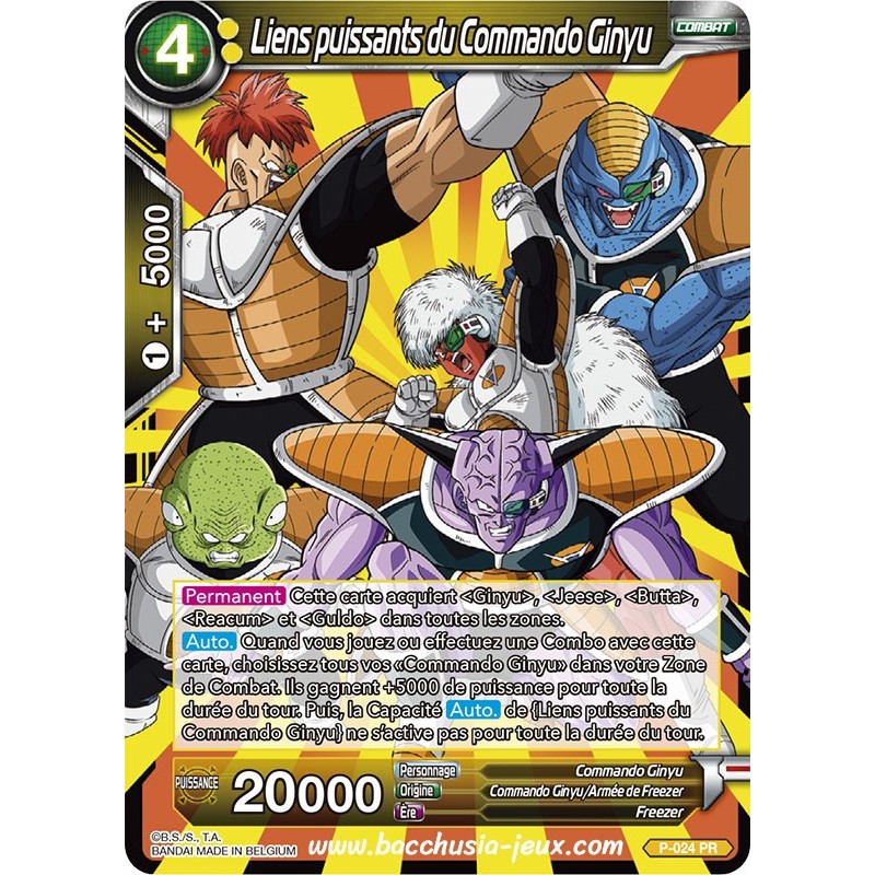 Liens puissants du Commandant Ginyu P_024_PROMO / Dragon Ball Super, Série B02 : Union Force Liens puissants du Commandant Ginyu P_024_PROMO / Dragon Ball Super, Série B02 : Union Force
