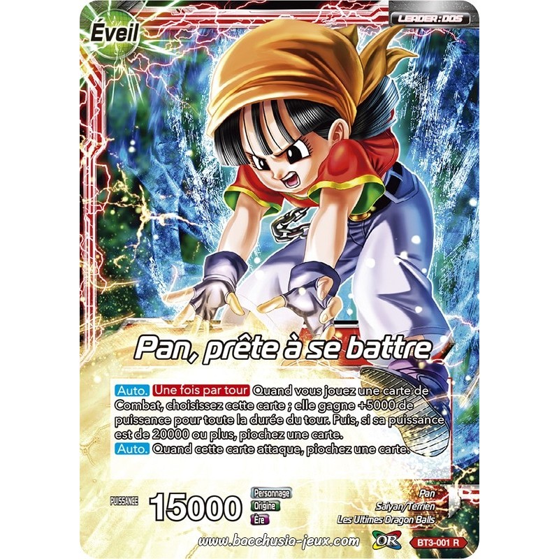 Pan, prête à se battre BT3-001 R / Dragon Ball Super, Série 03 : Les mondes croisés Pan, prête à se battre BT3-001 R / Dragon Ball Super, Série 03 : Les mondes croisés