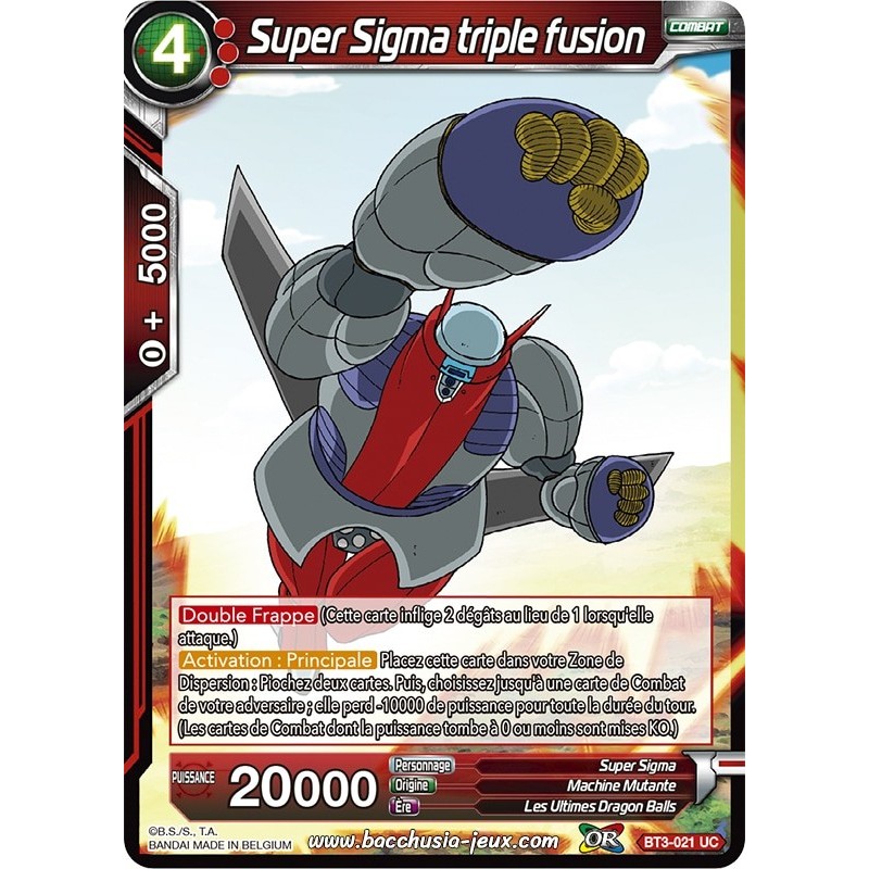 Super Sigma triple fusion BT3-021 UC Foil (Brillante) / Dragon Ball Super, Série 03 : Les mondes croisés