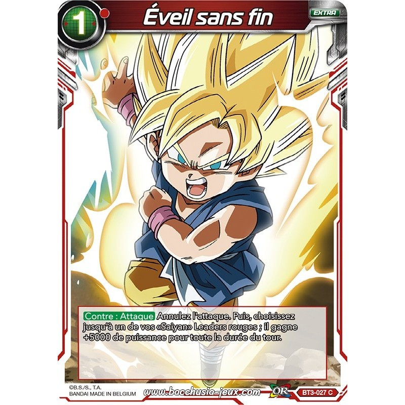 Éveil sans fin BT3-027 C / Dragon Ball Super, Série 03 : Les mondes croisés Éveil sans fin BT3-027 C / Dragon Ball Super, Série 03 : Les mondes croisés