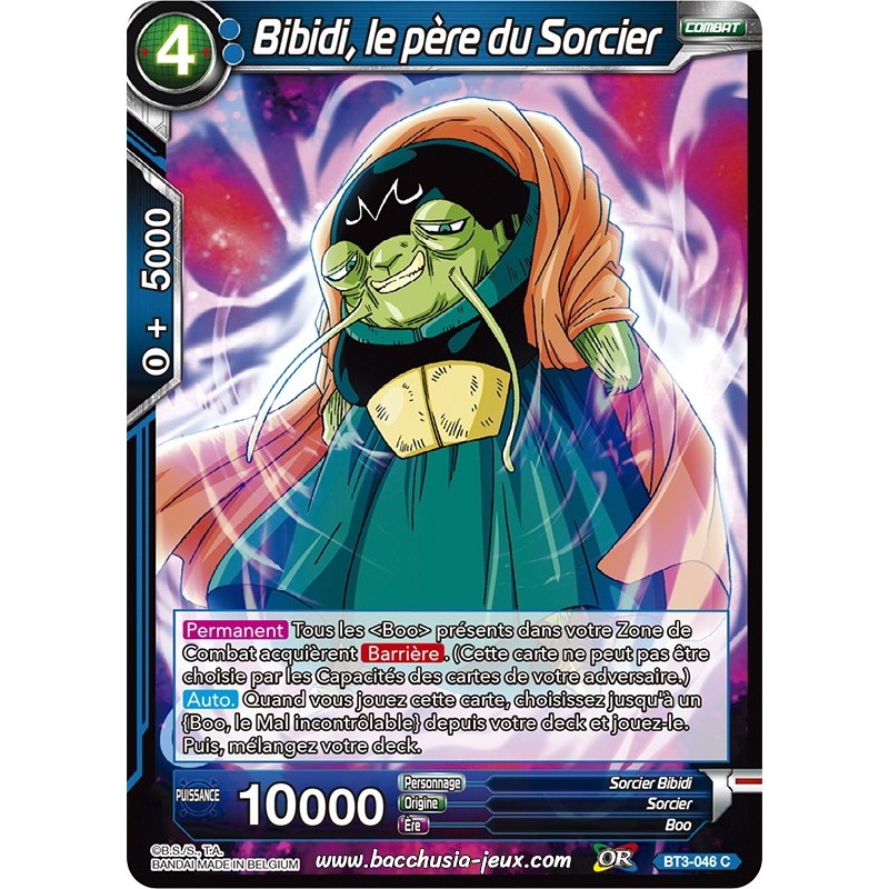 Bibidi, le père du Sorcier BT3-046 C / Dragon Ball Super, Série 03 : Les mondes croisés Bibidi, le père du Sorcier BT3-046 C / Dragon Ball Super, Série 03 : Les mondes croisés