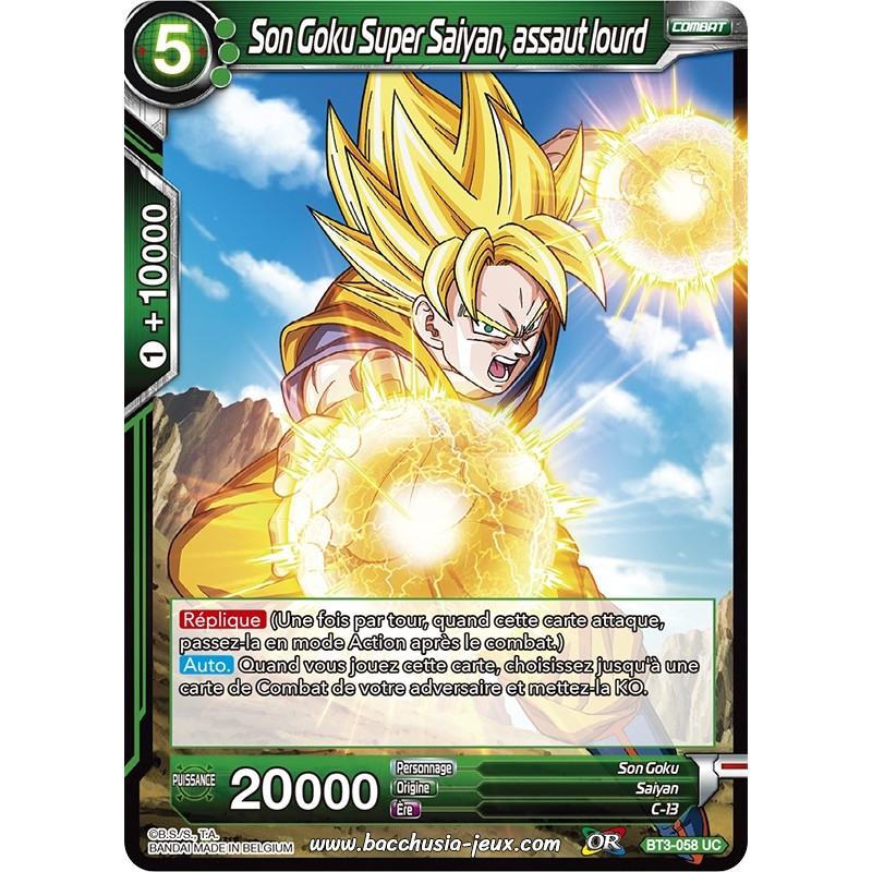 Son Goku Super Saiyan, assaut lourd BT3-058 UC / Dragon Ball Super, Série 03 : Les mondes croisés Son Goku Super Saiyan, assaut lourd BT3-058 UC / Dragon Ball Super, Série 03 : Les mondes croisés
