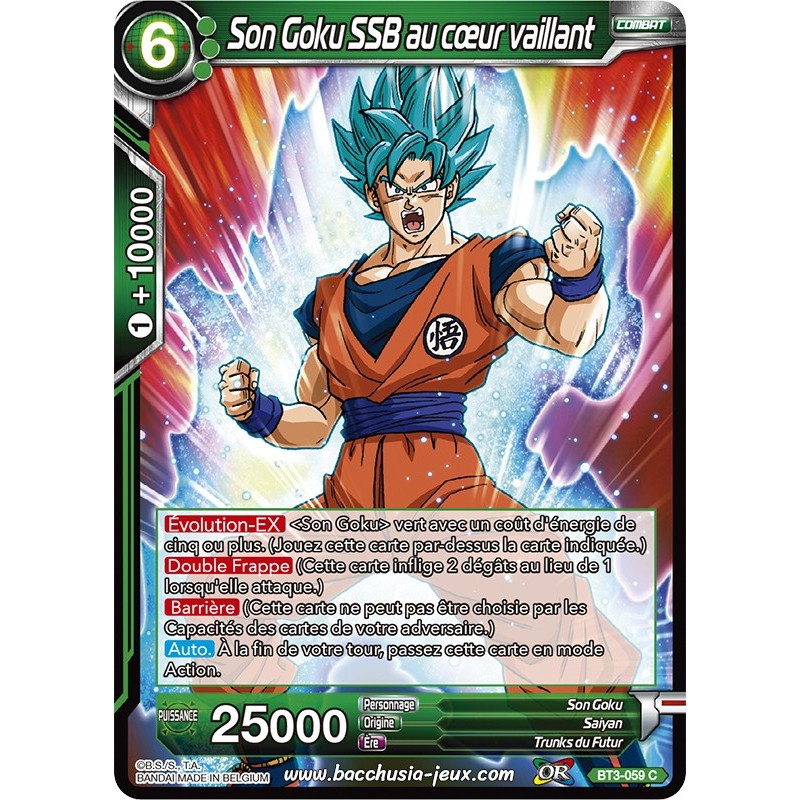 Son Goku SSB au cœur vaillant BT3-059 C Foil (Brillante) / Dragon Ball Super, Série 03 : Les mondes croisés