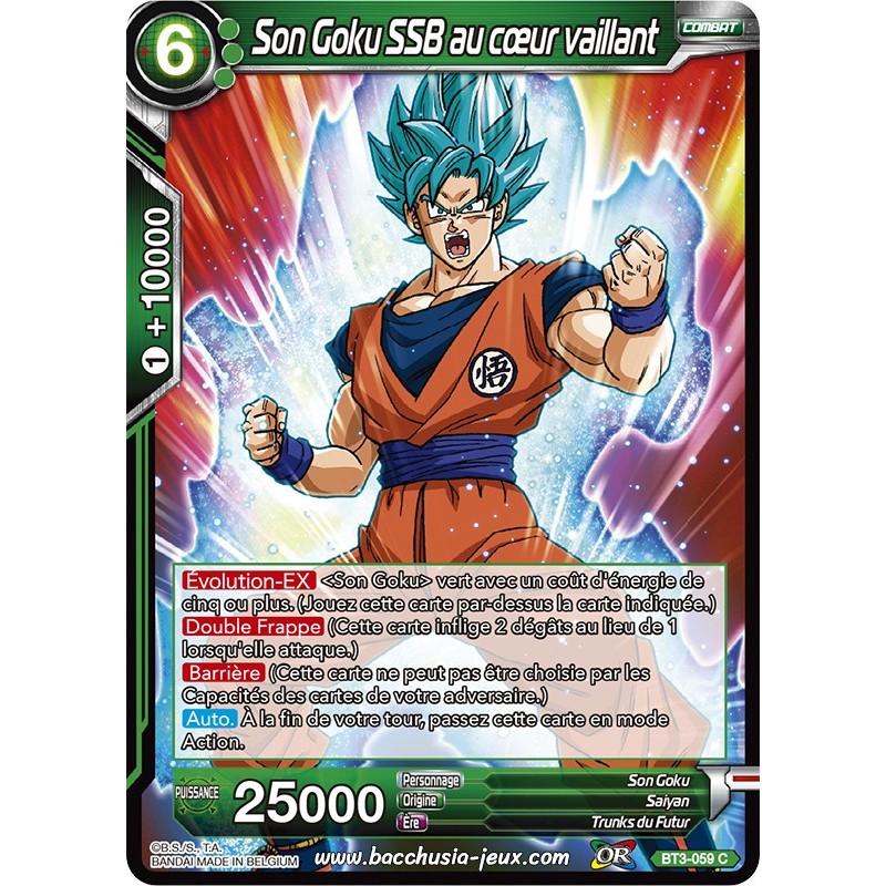 Son Goku SSB au cœur vaillant BT3-059 C Foil (Brillante) / Dragon Ball Super, Série 03 : Les mondes croisés Son Goku SSB au cœur vaillant BT3-059 C Foil (Brillante) / Dragon Ball Super, Série 03 : Les mondes croisés