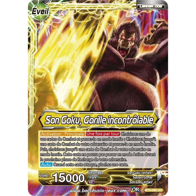 Son Goku, Gorille incontrôlable BT3-083 UC Foil (Brillante) / Dragon Ball Super, Série 03 : Les mondes croisés