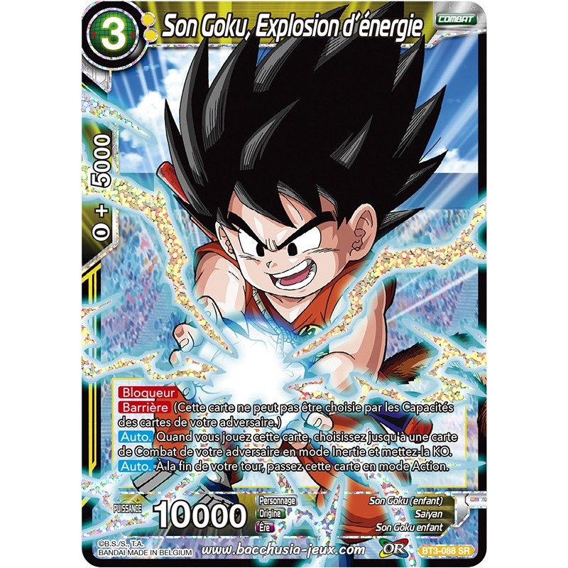 Son Goku, Explosion d’énergie BT3-088 SR / Dragon Ball Super, Série 03 : Les mondes croisés Son Goku, Explosion d’énergie BT3-088 SR / Dragon Ball Super, Série 03 : Les mondes croisés