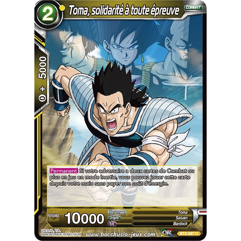 Toma, solidarité à toute épreuve BT3-097 C Foil (Brillante) / Dragon Ball Super, Série 03 : Les mondes croisés Toma, solidarité à toute épreuve BT3-097 C Foil (Brillante) / Dragon Ball Super, Série 03 : Les mondes croisés