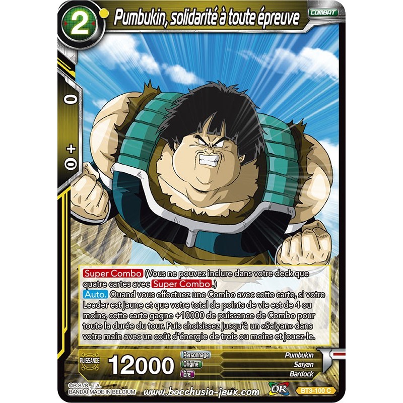 Pumbukin, solidarité à toute épreuve BT3-100 C Foil (Brillante) / Dragon Ball Super, Série 03 : Les mondes croisés