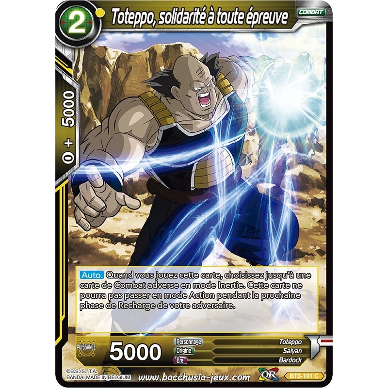 Toteppo, solidarité à toute épreuve BT3-101 C Foil (Brillante) / Dragon Ball Super, Série 03 : Les mondes croisés Toteppo, solidarité à toute épreuve BT3-101 C Foil (Brillante) / Dragon Ball Super, Série 03 : Les mondes croisés