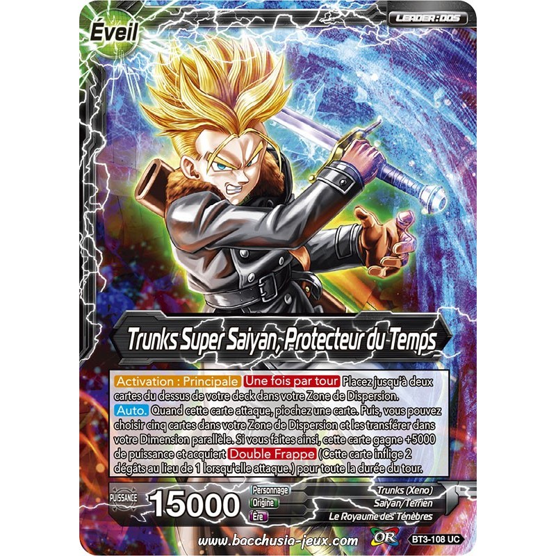 Trunks Super Saiyan, Protecteur du Temps BT3-108 UC Foil (Brillante) / Dragon Ball Super, Série 03 : Les mondes croisés