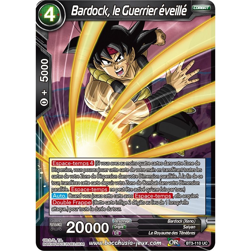 Bardock, le Guerrier éveillé BT3-110 UC Foil (Brillante) / Dragon Ball Super, Série 03 : Les mondes croisés Bardock, le Guerrier éveillé BT3-110 UC Foil (Brillante) / Dragon Ball Super, Série 03 : Les mondes croisés