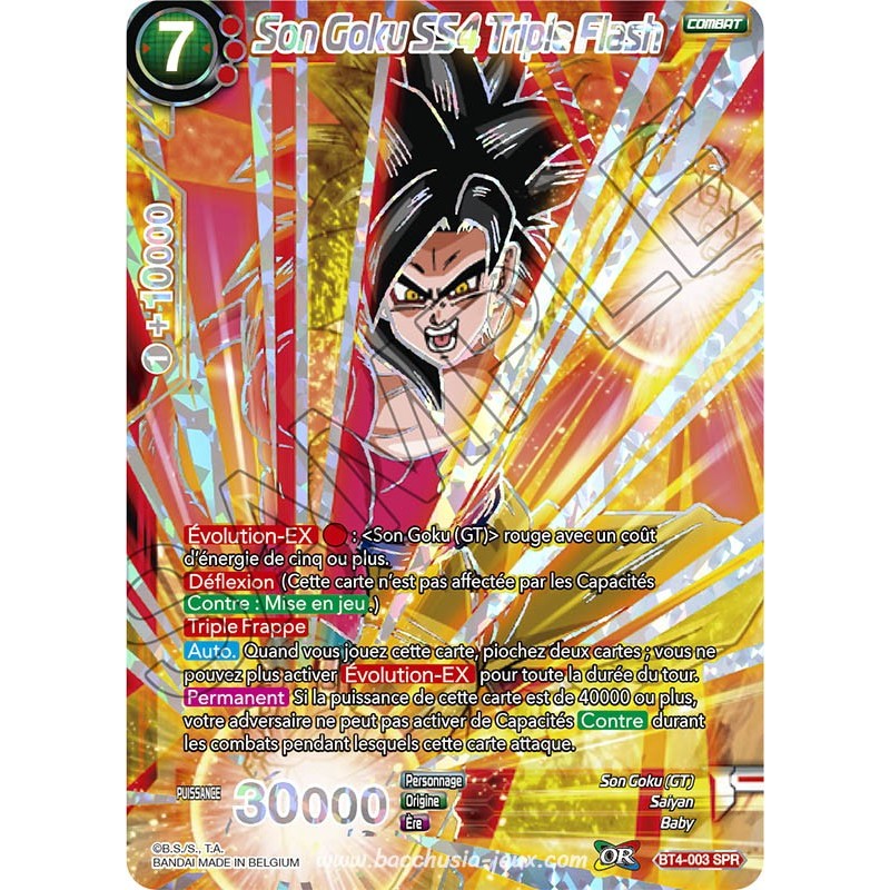 BT4-003_SPR SPR Son Goku SS4 Triple Flash / Dragon Ball Super, Série 04 : Colossal Warfare BT4-003_SPR SPR Son Goku SS4 Triple Flash / Dragon Ball Super, Série 04 : Colossal Warfare