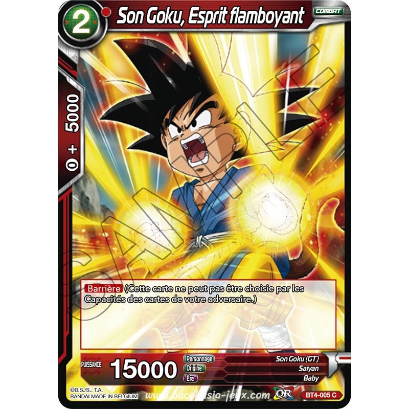BT4-005 C Son Goku, Esprit flamboyant Foil (Brillante) / Dragon Ball Super, Série 04 : Colossal Warfare BT4-005 C Son Goku, Esprit flamboyant Foil (Brillante) / Dragon Ball Super, Série 04 : Colossal Warfare