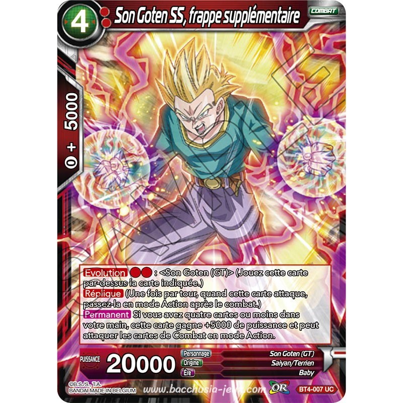 BT4-007 UC Son Goten SS, frappe supplémentaire / Dragon Ball Super, Série 04 : Colossal Warfare BT4-007 UC Son Goten SS, frappe supplémentaire / Dragon Ball Super, Série 04 : Colossal Warfare