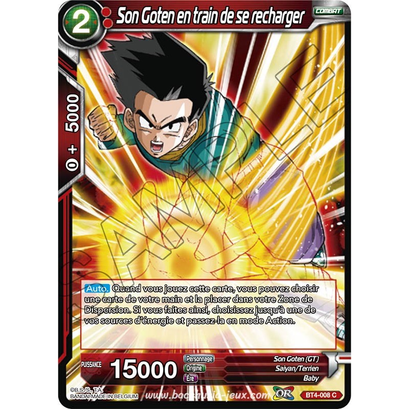 BT4-008 C Son Goten en train de se recharger / Dragon Ball Super, Série 04 : Colossal Warfare BT4-008 C Son Goten en train de se recharger / Dragon Ball Super, Série 04 : Colossal Warfare
