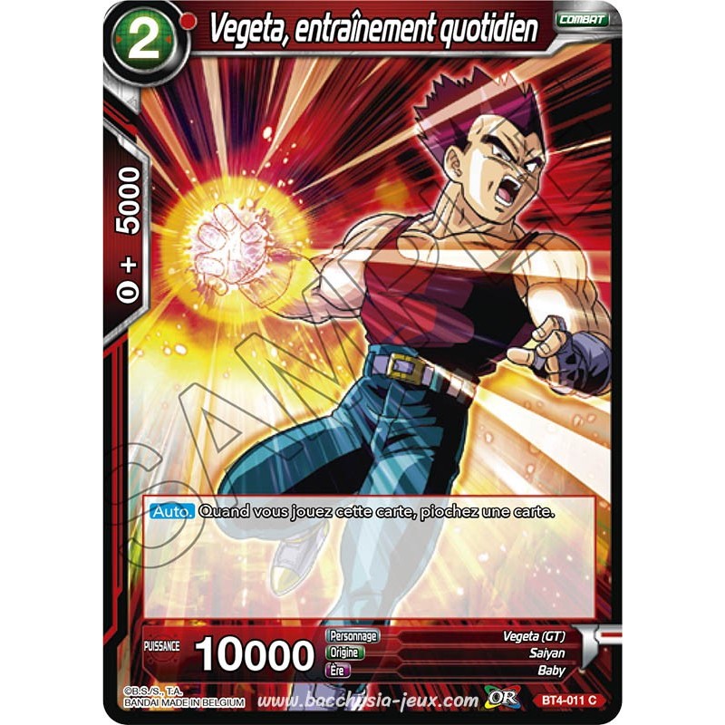 BT4-011 C Vegeta, entraînement quotidien Foil (Brillante) / Dragon Ball Super, Série 04 : Colossal Warfare BT4-011 C Vegeta, entraînement quotidien Foil (Brillante) / Dragon Ball Super, Série 04 : Colossal Warfare