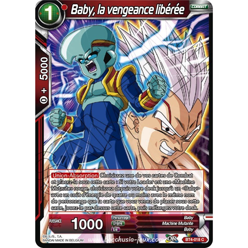 BT4-018 C Baby, la vengeance libérée Foil (Brillante) / Dragon Ball Super, Série 04 : Colossal Warfare BT4-018 C Baby, la vengeance libérée Foil (Brillante) / Dragon Ball Super, Série 04 : Colossal Warfare
