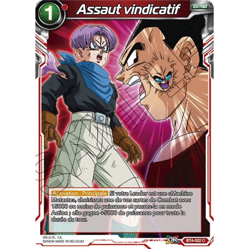 BT4-022 C Assaut vindicatif Foil (Brillante) / Dragon Ball Super, Série 04 : Colossal Warfare BT4-022 C Assaut vindicatif Foil (Brillante) / Dragon Ball Super, Série 04 : Colossal Warfare
