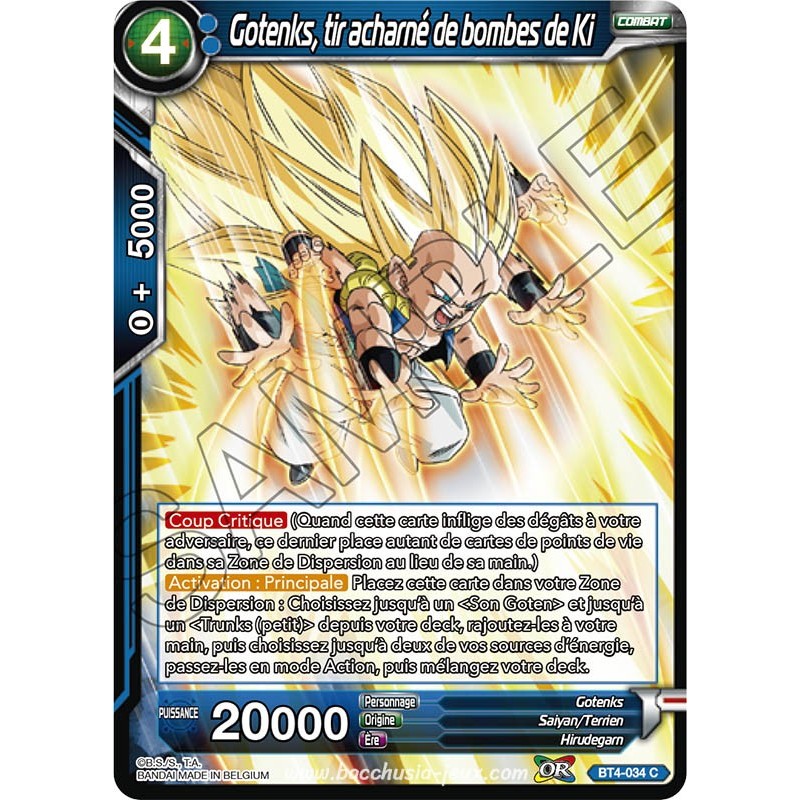 BT4-034 C Gotenks, tir acharné de bombes de Ki Foil (Brillante) / Dragon Ball Super, Série 04 : Colossal Warfare