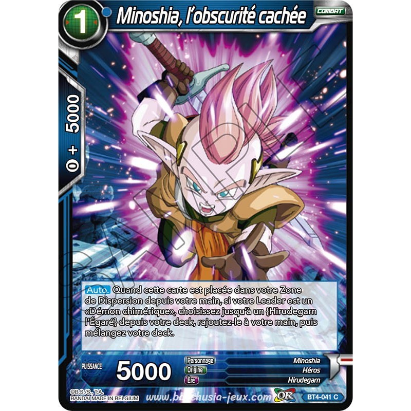 BT4-041 C Minoshia, l'obscurité cachée / Dragon Ball Super, Série 04 : Colossal Warfare BT4-041 C Minoshia, l'obscurité cachée / Dragon Ball Super, Série 04 : Colossal Warfare