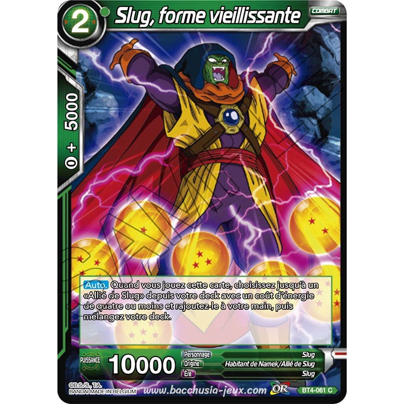 BT4-061 C Slug, forme vieillissante Foil (Brillante) / Dragon Ball Super, Série 04 : Colossal Warfare BT4-061 C Slug, forme vieillissante Foil (Brillante) / Dragon Ball Super, Série 04 : Colossal Warfare