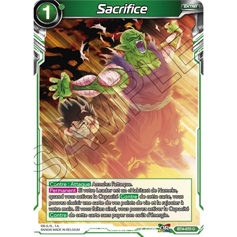 BT4-070 C Sacrifice Foil (Brillante) / Dragon Ball Super, Série 04 : Colossal Warfare BT4-070 C Sacrifice Foil (Brillante) / Dragon Ball Super, Série 04 : Colossal Warfare