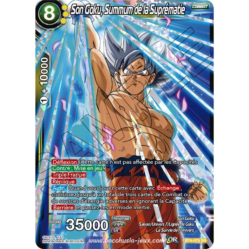 BT4-075 SR Son Goku, Summum de la Suprématie / Dragon Ball Super, Série 04 : Colossal Warfare BT4-075 SR Son Goku, Summum de la Suprématie / Dragon Ball Super, Série 04 : Colossal Warfare