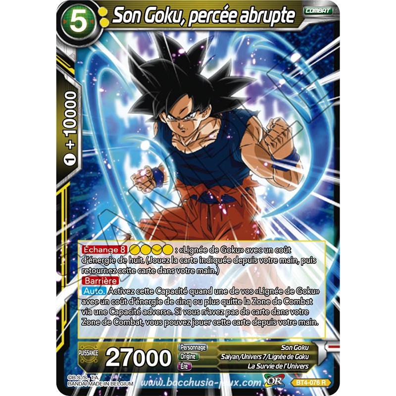 BT4-076 R Son Goku, percée abrupte / Dragon Ball Super, Série 04 : Colossal Warfare BT4-076 R Son Goku, percée abrupte / Dragon Ball Super, Série 04 : Colossal Warfare