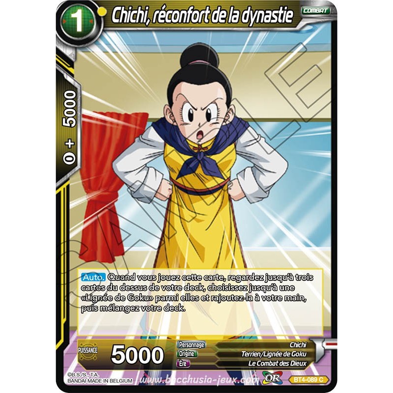 BT4-089 C Chichi, réconfort de la dynastie / Dragon Ball Super, Série 04 : Colossal Warfare BT4-089 C Chichi, réconfort de la dynastie / Dragon Ball Super, Série 04 : Colossal Warfare