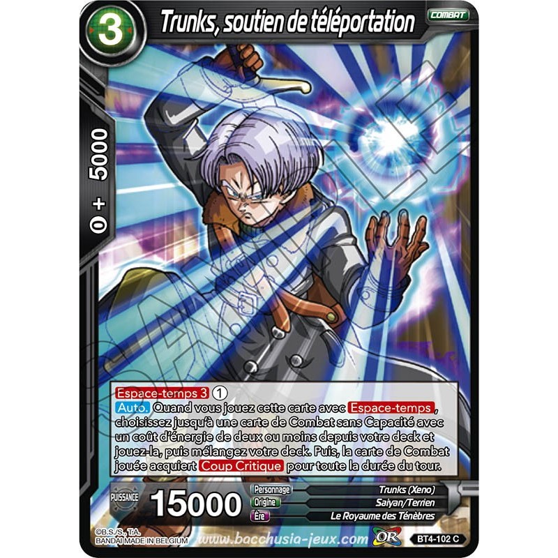 BT4-102 C Trunks, soutien de téléportation Foil (Brillante) / Dragon Ball Super, Série 04 : Colossal Warfare BT4-102 C Trunks, soutien de téléportation Foil (Brillante) / Dragon Ball Super, Série 04 : Colossal Warfare