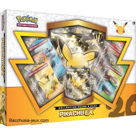 Pokémon Coffret été Pikachu EX, collection rouge et bleu, générations 20 ans