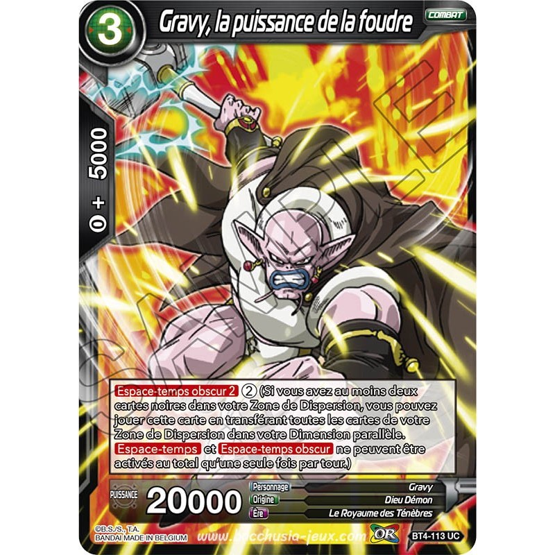 BT4-113 UC Gravy, la puissance de la foudre / Dragon Ball Super, Série 04 : Colossal Warfare BT4-113 UC Gravy, la puissance de la foudre / Dragon Ball Super, Série 04 : Colossal Warfare