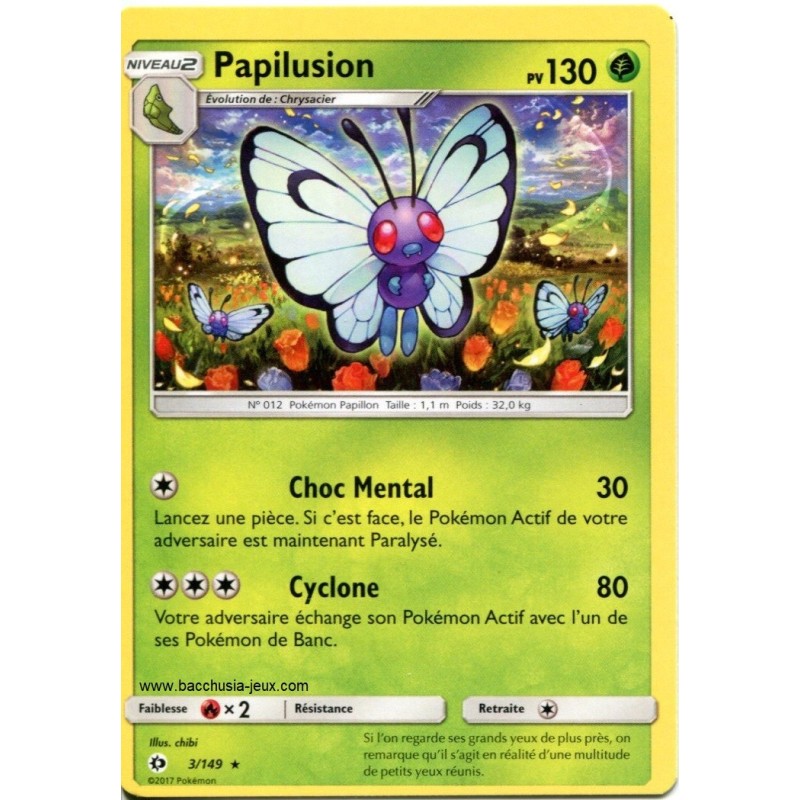 Carte Pokemon SL1 3/149 Papilusion